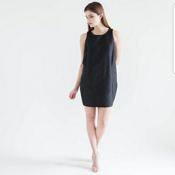 FRNCH Black Structured Cocoon Dress - Picture 2 of 3